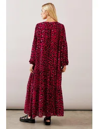 Petite Leopard Tiered Smock Maxi Dress - 2