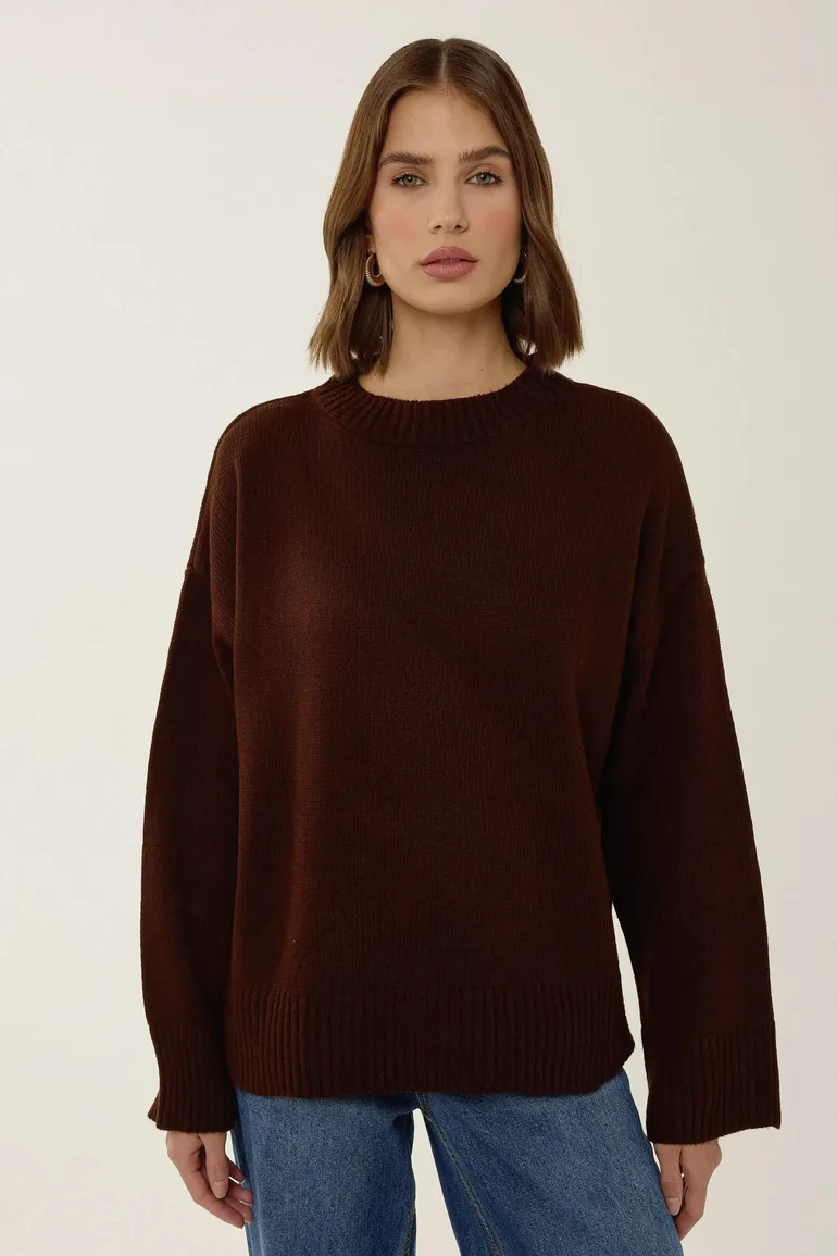 Crew Neck Cozy Sweater - 2