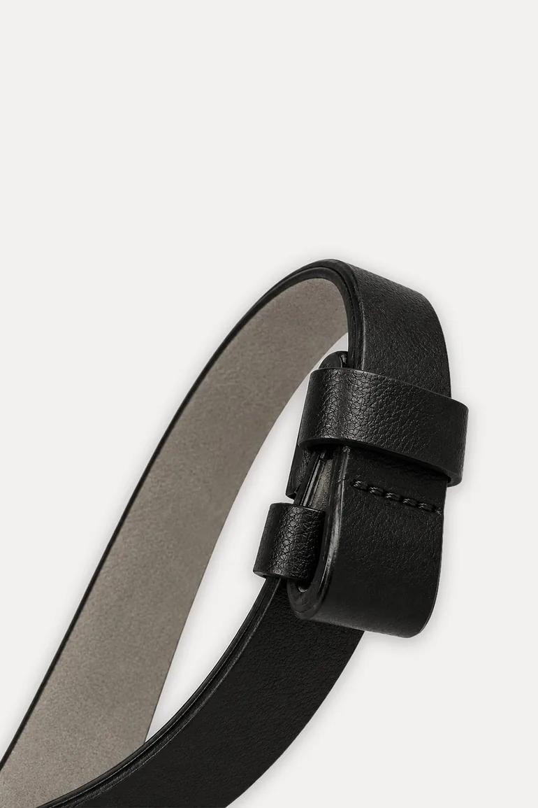 Cleo Leather Belt With Metal Buckle - 1