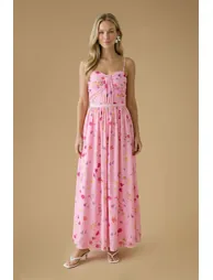 Wildflower Mesh Bandeau Maxi Dress