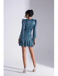 Gabriella Sequined Mini Evening Dress - 1