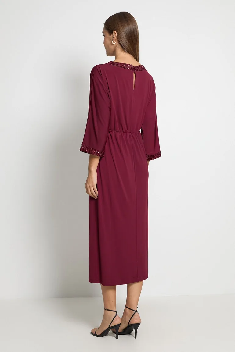 Jersey Sequin Batwing Midi Dress - 2