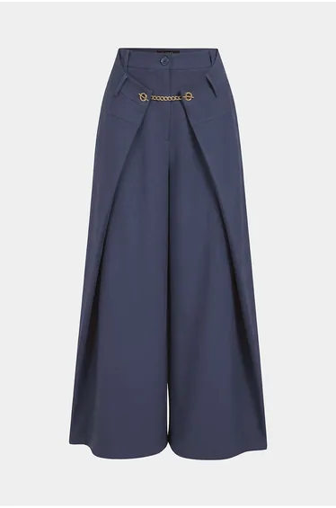 Metallic Chain High Waist Pants