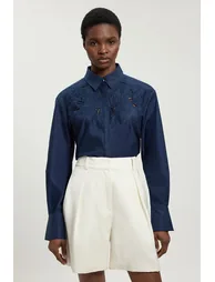 Cotton Poplin Cutwork Shirt