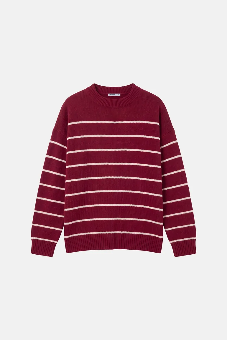 STRIPED OVERSIZED KNIT SWEATER - 6