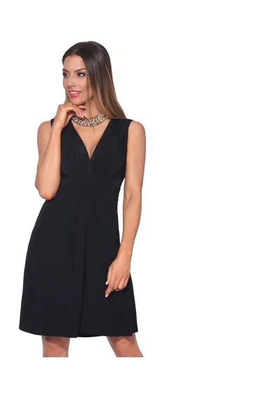 Knot Front Self Tie V Neck Dress