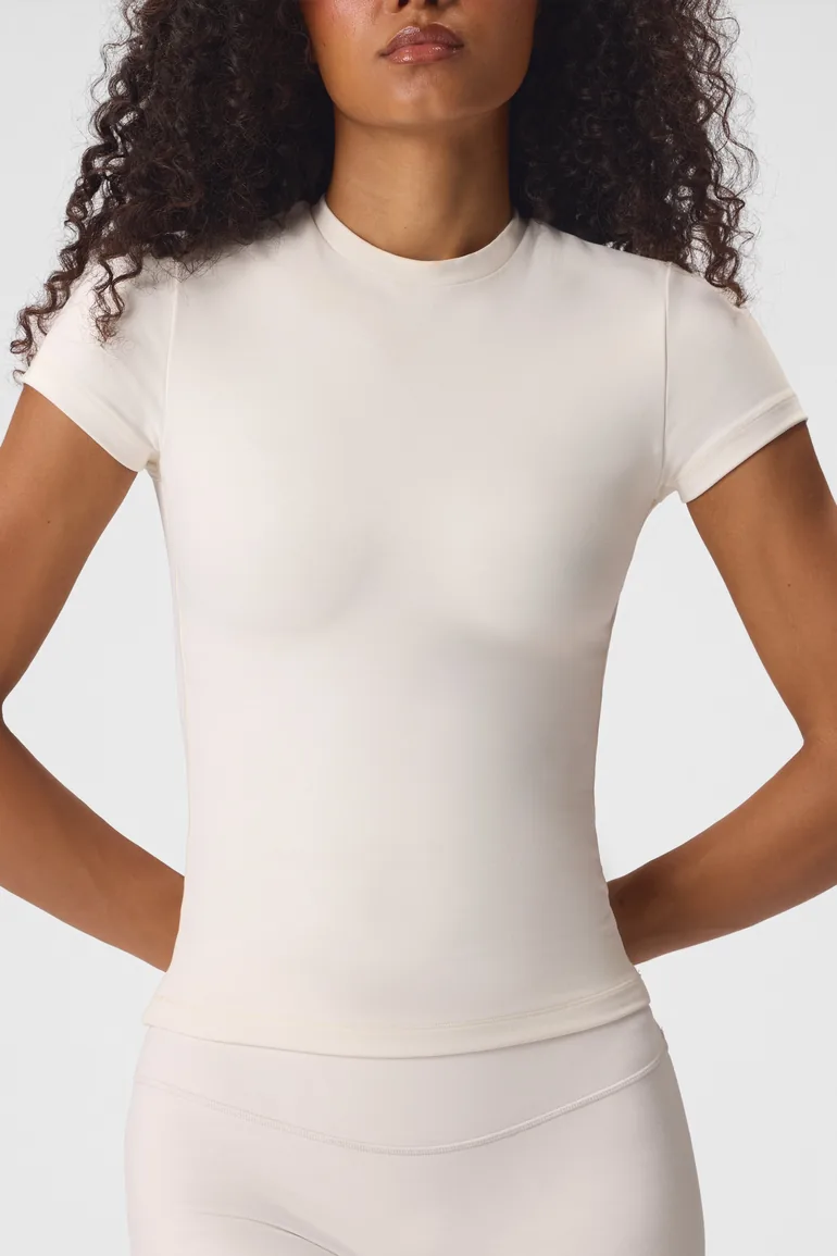 Soft Active Short Sleeve Top in Vanilla - 1