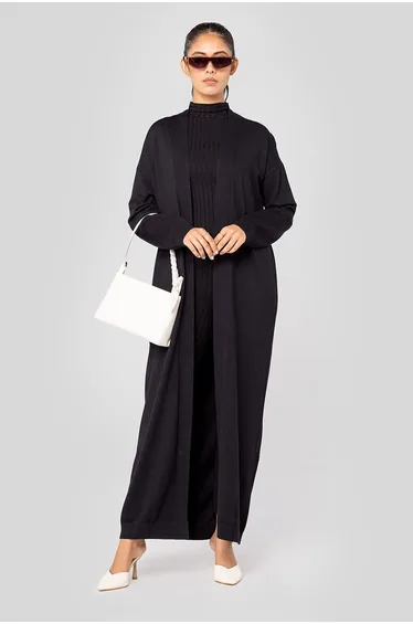 Long Knitted Open Cardigan