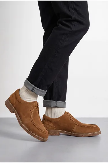 Tan Suede Moccasin Shoes