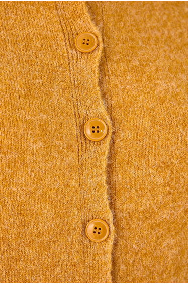 Wardrobe Essentials Mustard Alpaca Wool Blend Basic Knitwear Cardigan product thumbnail 3