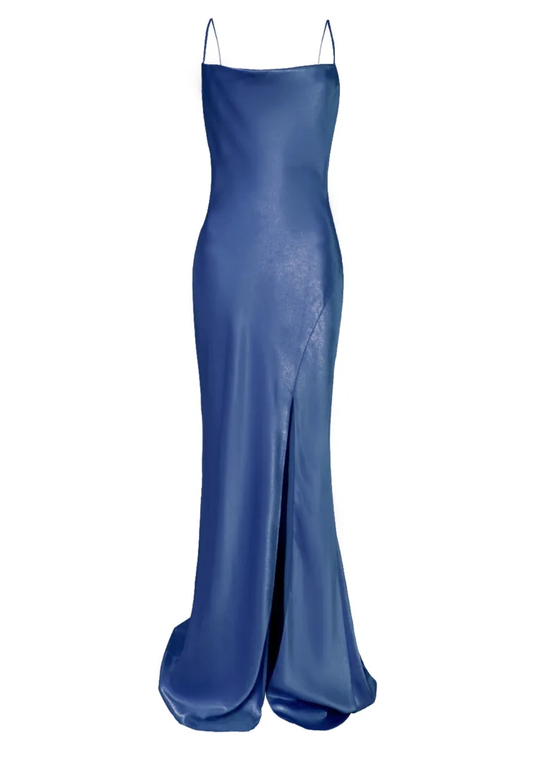 Pippa Navy Bridesmaid Cowl-Neck Slip Dress - 3