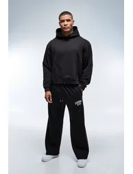 Man Active Bronx Gym Oversized Boxy Hoodie - black