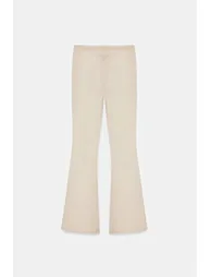 DILVIN Mid-Waist Flare Jersey Pants With Drawstring - 5