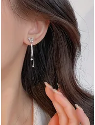 Silver Butterfly Dangle Earrings - 2