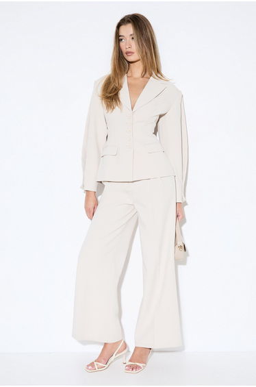 Premium Pleat Front Wide Leg Trousers