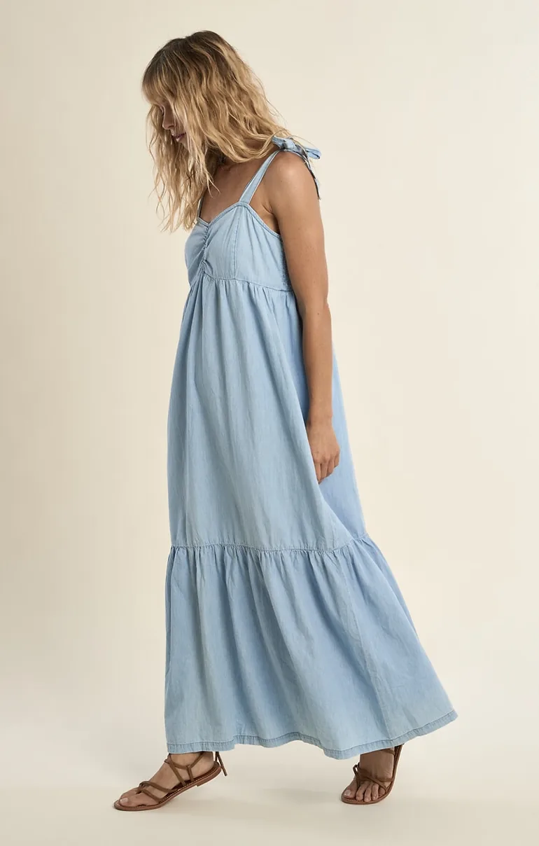 Denim Maxi Strappy Dress - 2