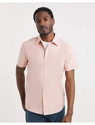 Short Sleeve Linen Blend Shirt - 1