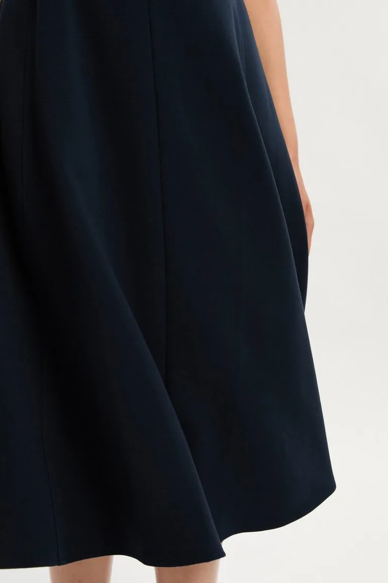 Compact Essential Tailored Sleeveless Midi Dress - 1