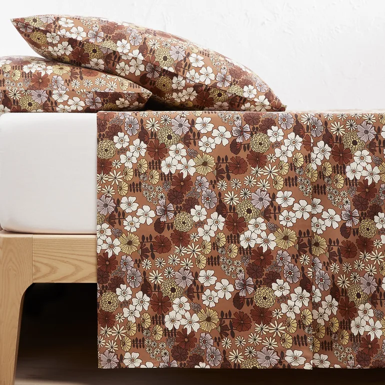 Marisol Vintage Floral 50% Recycled Cotton Flat Sheet