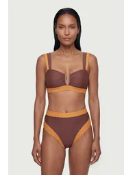 Contrast Trim High Cut Bikini Bottom - 2