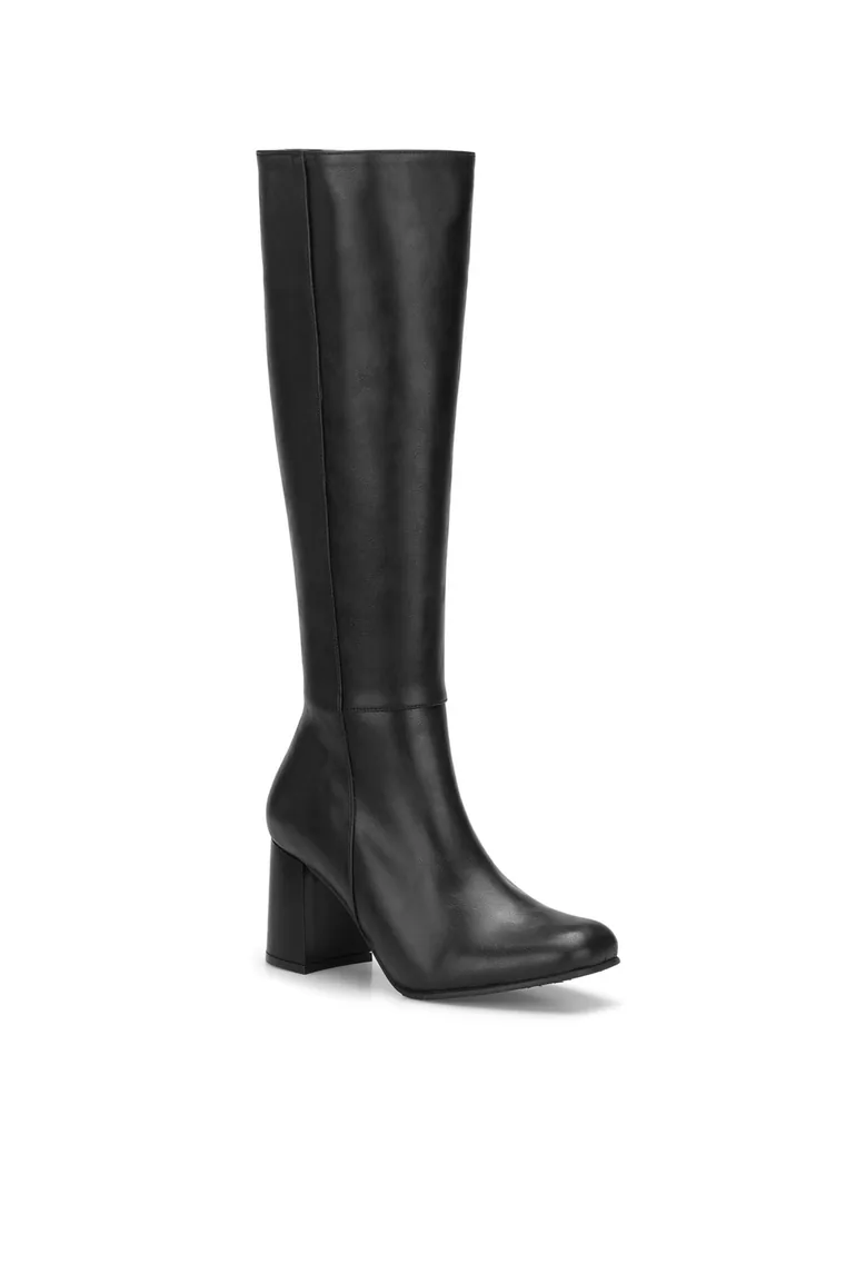 Ds lisa black women's heeled zippered boots daily shoes - 4