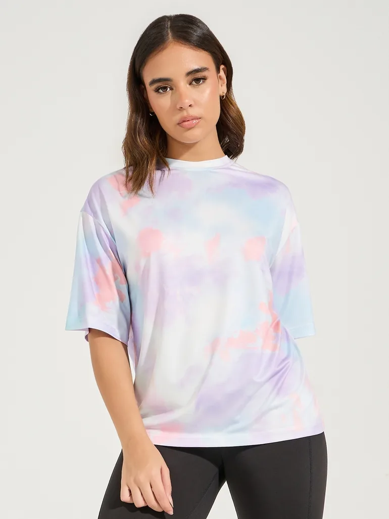 Tie Dye Boxy Fit Short Sleeve Top - 2