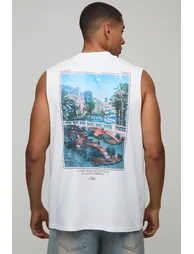 White Oversized Monte Carlo Photographic Print Tank - white - 1