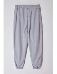 Gray Melange Loose Jogger Thin Leg Elastic Knitted Sweatpants - 1