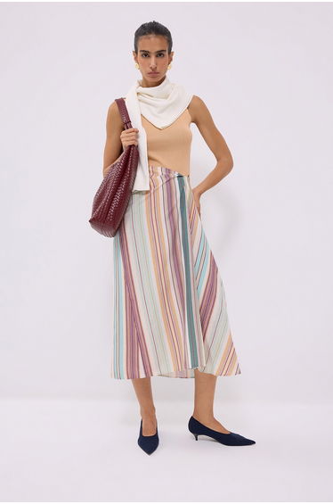 STRIPED LINEN SKIRT product thumbnail 4
