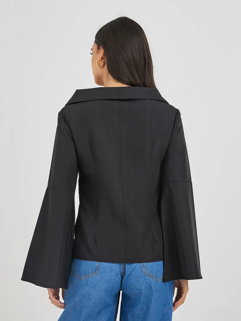 Off Shoulder Button Down Shirt - 3