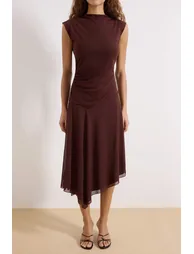 Brown Midi Knitted Dress - 1