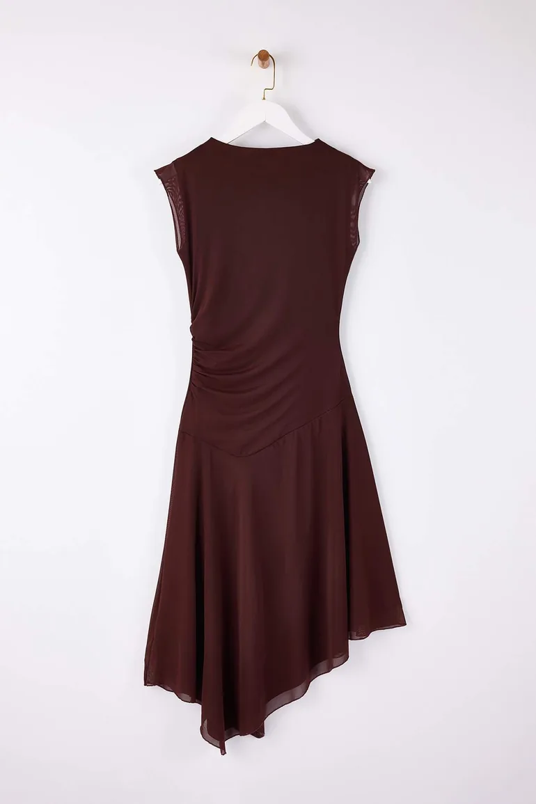 Brown Midi Knitted Dress - 3