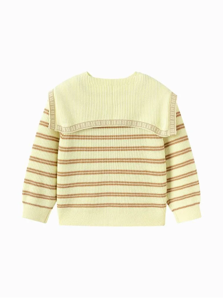 Girls' Ribbed Knit Cardigan with Scarf - 4