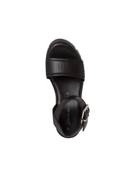Leather Chunky Wedge Sandals - 3