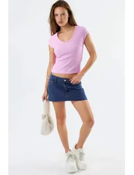 BUSEM V-Neck Ribbed Blouse - 3