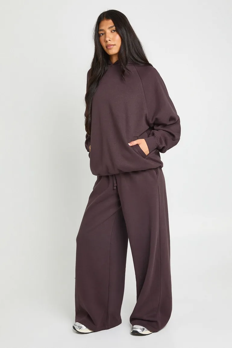 Tall Raglan Seam Oversized Hoodie - dark chocolate