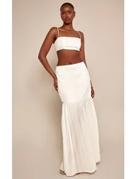 Cream Woven Strappy Bralette Top