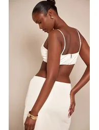 Cream Woven Strappy Bralette Top - 2