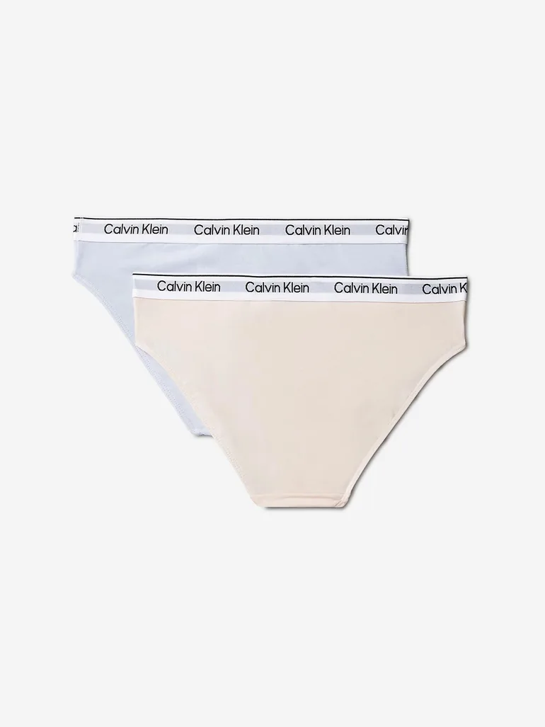 Calvin Klein Girls 2 Pack Bikini Knickers Set in Pink - 1