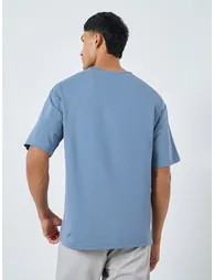 Oversized Heavy Stretch Henley Neck T-Shirt - 3