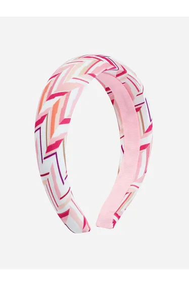 Missoni Girls Zigzag Knit Headband in Pink