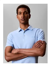 Ss Slim Supima Logo Patch Polo Placid Blue - 1