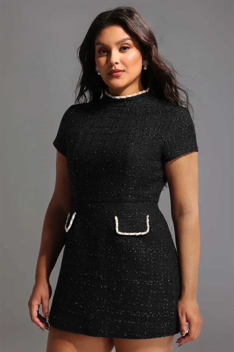 Quincy Short Sleeve Diamond Mini Dress - 3