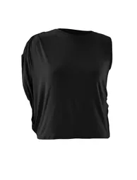 Black Asymmetric Sleeve Detail Viscose Ribbed Knitted Plus Size Blouse - 4