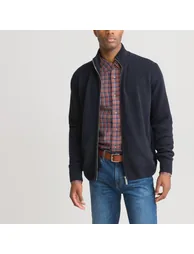 Lambswool Zip-Up Cardigan - 1