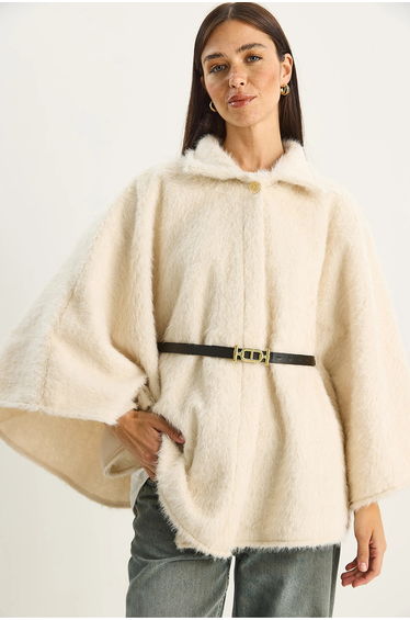 LUCCI Textured Oversized Button-Up Overcoat product thumbnail 3