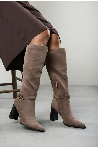 Winona Knot Trim Detail Knee High Boots