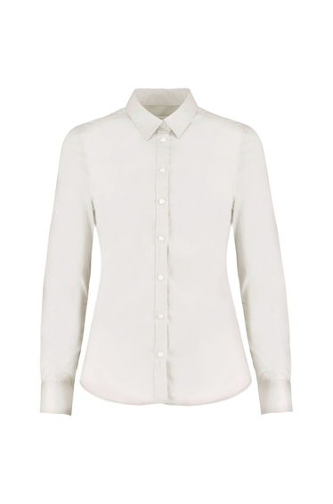 Kustom Kit Womens/Ladies Long Sleeve Tailored Stretch Oxford Shirt - White