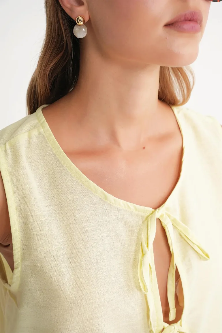Mixray Frilly Tie Front top - 4