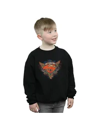 DC Comics Boys Superman Wings Shield Sweatshirt - Black